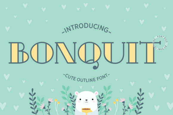 Bonquit: A Cool Outlined Display Font for Fresh Branding